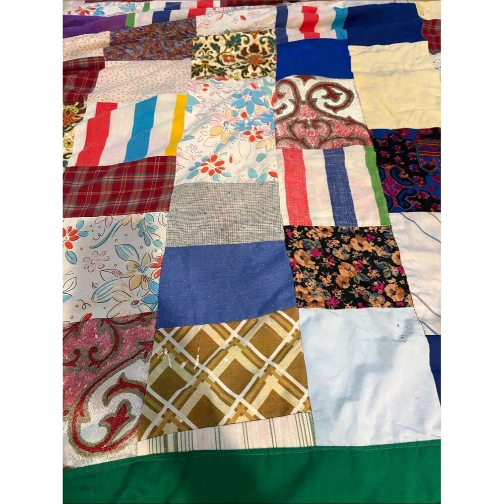 Hand Crafted Multicolor Patchwork Quilt - Floral,Mickey mouse & Plaid Squares